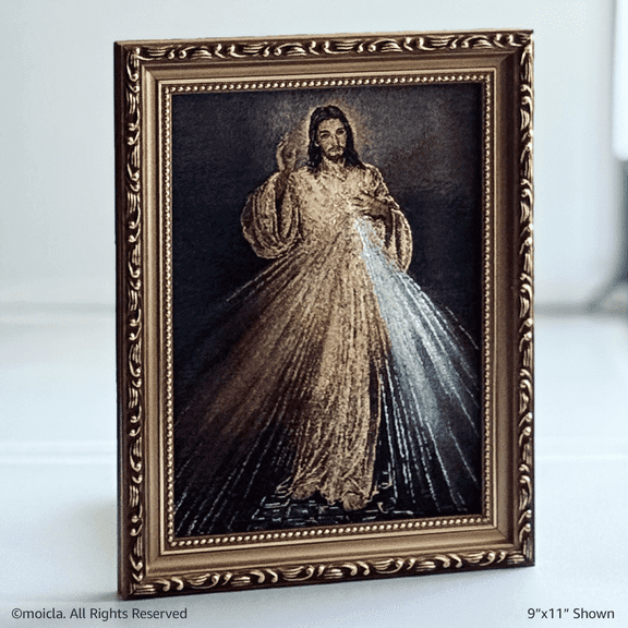 Divine Mercy Framed Tapestry Image 911 Catholic Decor