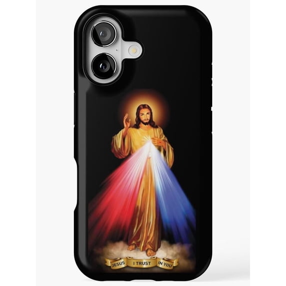 Divine Mercy Jesus Red Blue and Gold Cell Phone Case, Dual-Layer ...
