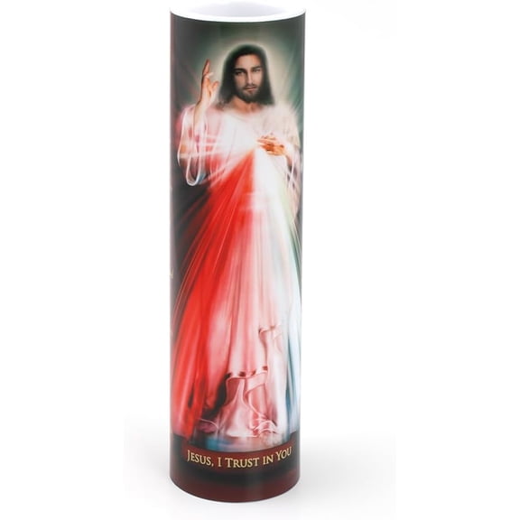 Divine Mercy, LED Flameless Devotional Prayer Candle