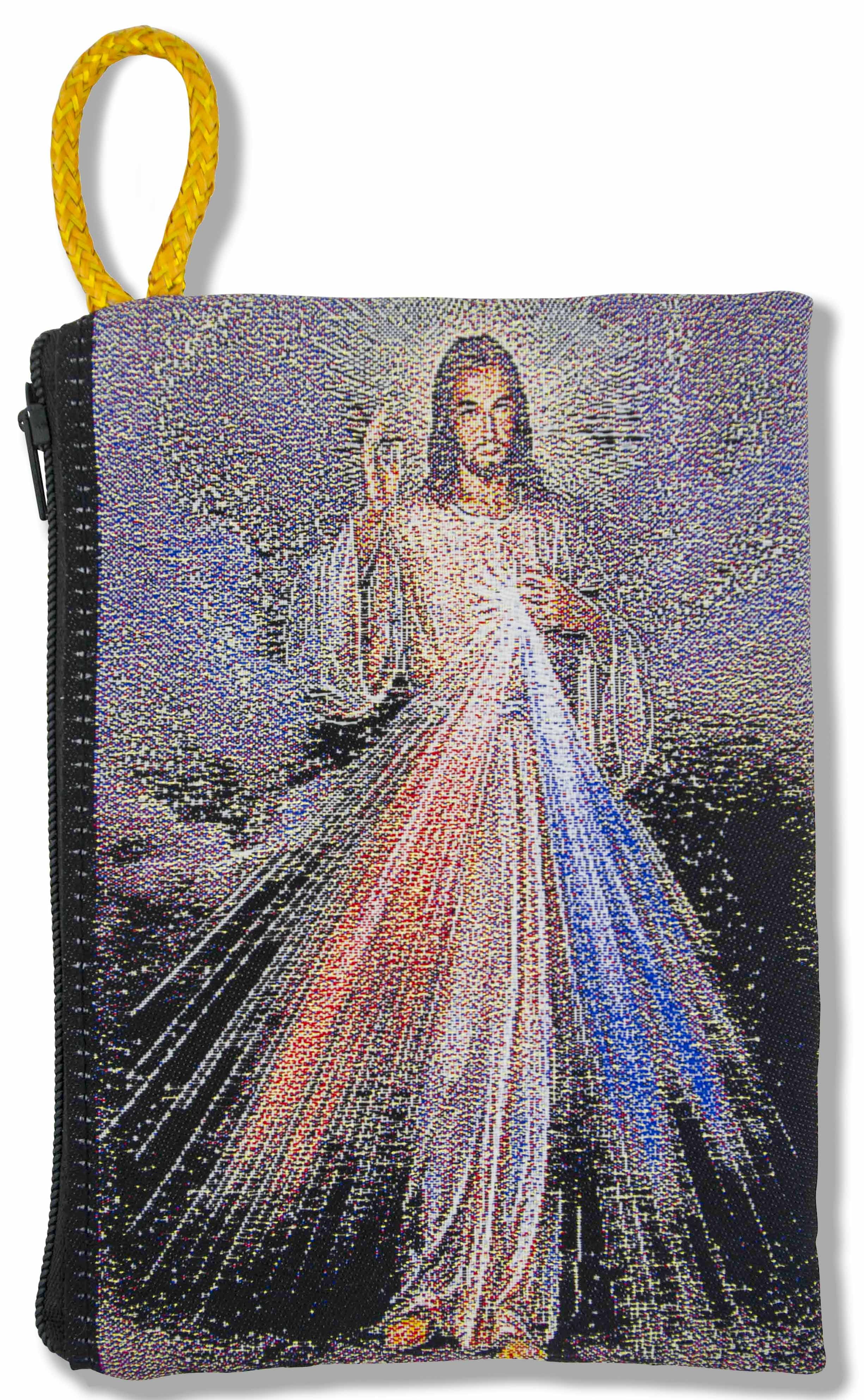 VILLAGE GIFT IMPORTERS Divine Mercy Large Rosary Pouch, 6" x 4"