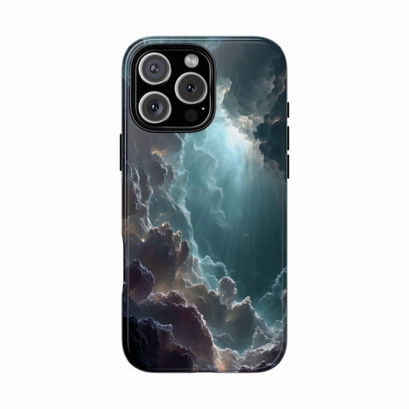 Divine Rays Clouds Ethereal Golden Glow Light Artwork Phone Case for 11 12 13 14 15 16 17 Pro Max