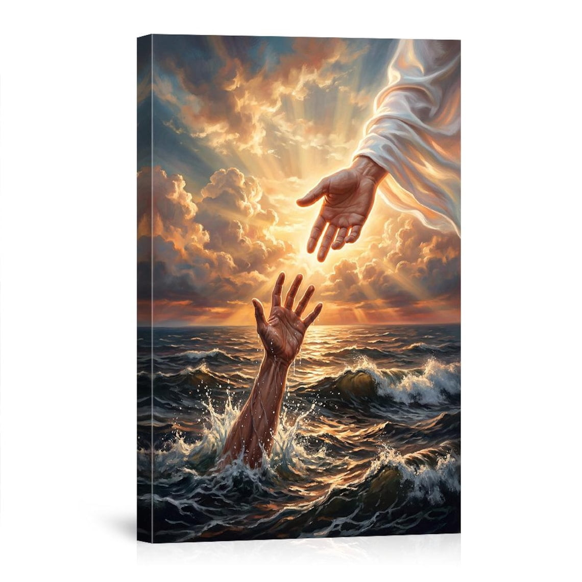 Divine Rescue Hand Of God Christian Faith Hope Sunset Ocean Drowning ...