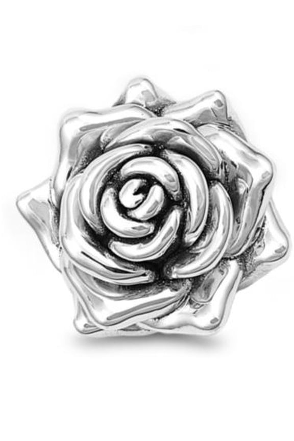 Divine Rose Flower Pendant Sterling Silver