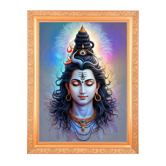 Divine Shiva Alluring Art Digital Print Photo In Wallhanging Artwork Frame {11 x 14 Inches} OR {27.94 X 35.56 Cm's} Religious Gifting