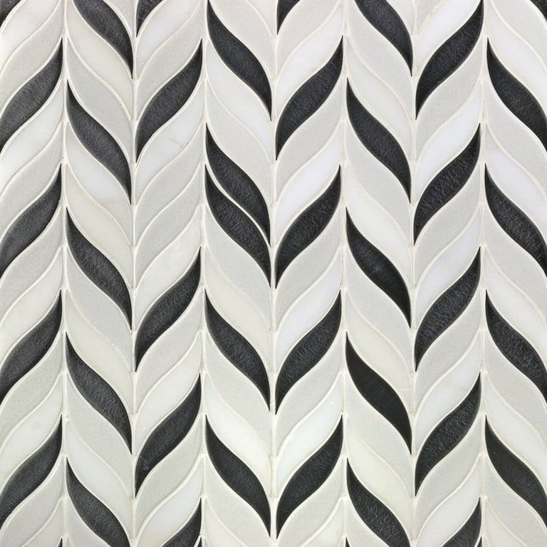 Divine Sprig Gunmetal 11.75 in. x 10.5 in. Marble and Ceramic Mosaic Tile (0.86 Sq. Ft.) Divine Sprig Gunmetal 11.75 in. x 10.5 in. Marble and Ceramic Mosaic Tile (0.86 Sq. Ft.)