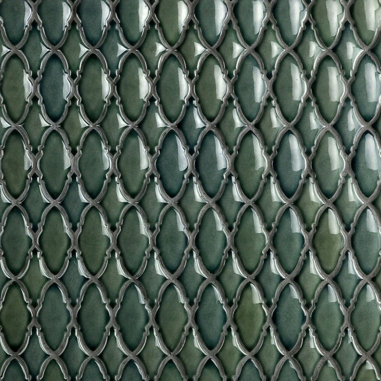 Divine Valor Deep Emerald 9 in. x 12 in. Glazed Ceramic Mosaic Tile (0.60 Sq. Ft.) Divine Valor Deep Emerald 9 in. x 12 in. Glazed Ceramic Mosaic Tile (0.60 Sq. Ft.)