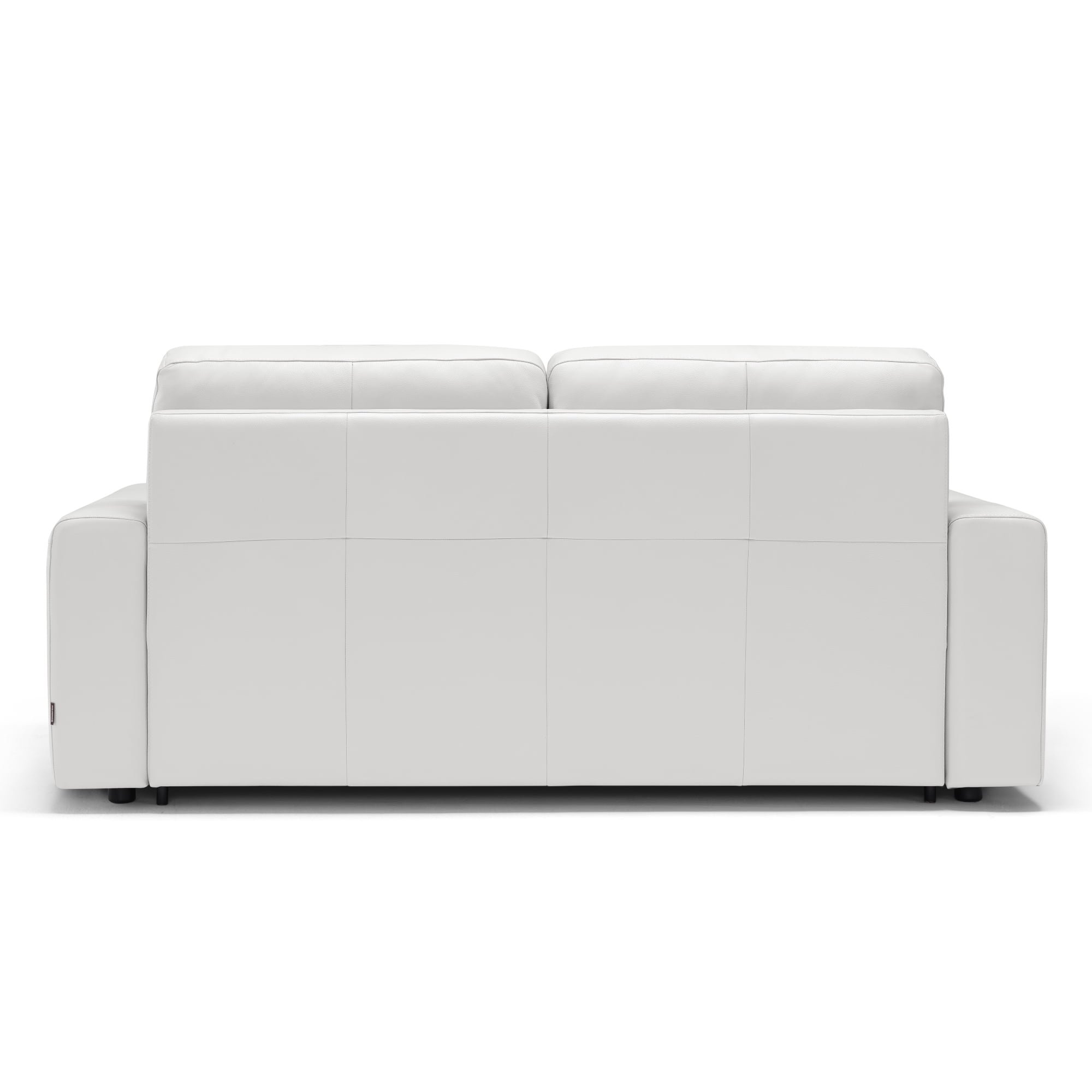 Divine White Leather Sofa Sleeper 3 Seat Couch with Full Size Pull Out