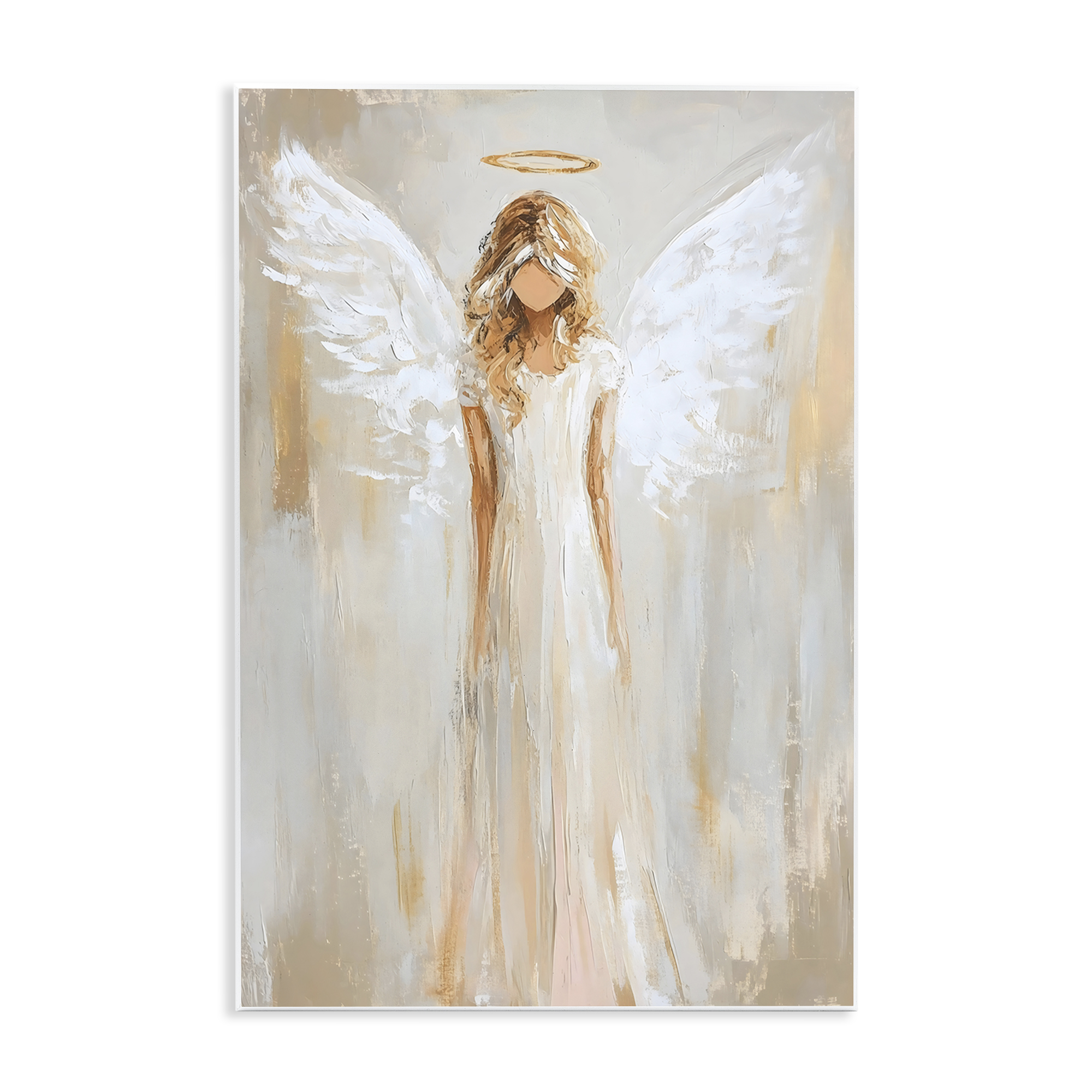 Divine White Robe Angel Wall Plaque Art, design by Petal Prints Design