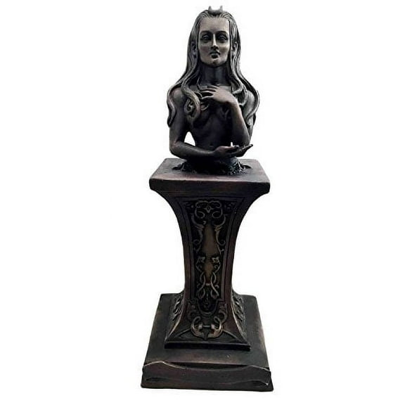 Divine Wiccan Feminine Crescent Crowned Celestial Moon Goddess Herm Sculpture