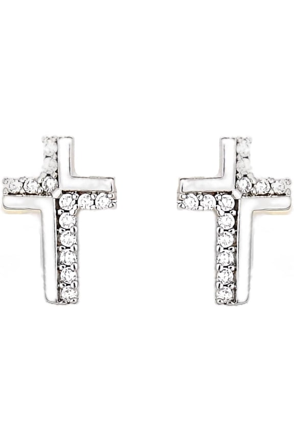 1.20 Ctw Round Cut Diamond Womens Tiny Stud Earrings 14K White Gold Plated