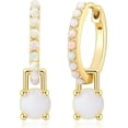 thumbnail image 1 of Divine_creation 1.45 Ct Round Cut Fire Opal Womens Drop Earrings 14K Yellow Gold Plated 925 Sterling Silver, 1 of 4