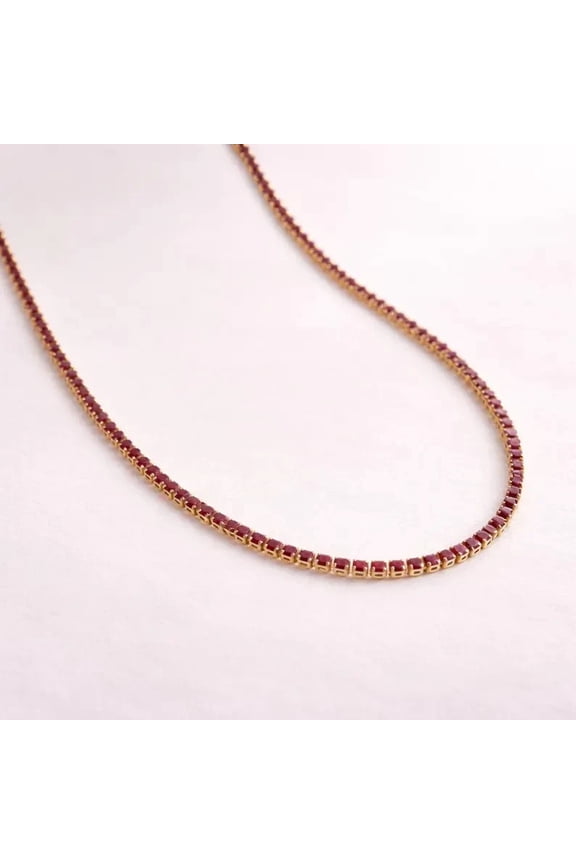 12.00 Ctw Round Cut Red Ruby Womens Pendant 14K Yellow Gold Plated 925 Sterling Silver