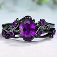 thumbnail image 1 of Divine_creation 2.00 Ct Oval Cut Purple Amethyst Womens Wedding Bridal Ring Set 14K Black Gold Plated 925 Sterling Silver -7.5, 1 of 2