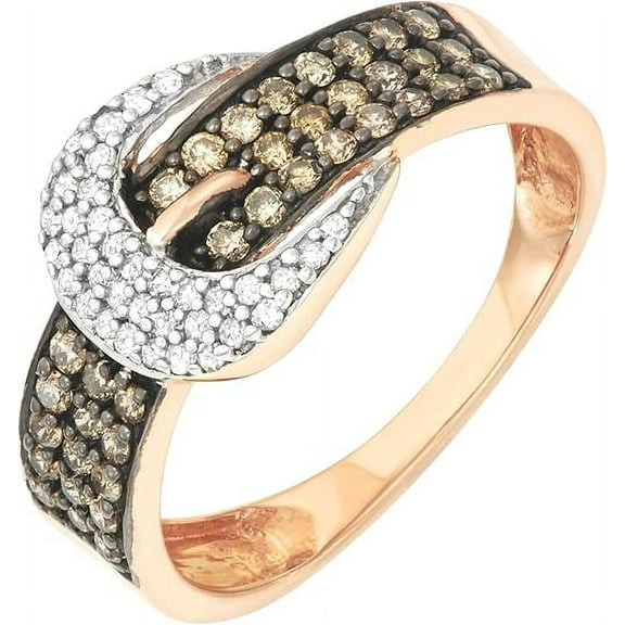 Divine_creation 2.00 Ct Round Cut Brown Diamond Wedding Engagement Band Ring 14K Rose Gold Plated 925 Sterling Silver For Women's -10