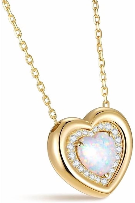 2.00 Ctw Heart Cut Fire Opal Womens Pendant 14K Yellow Gold Plated 925 Sterling Silver