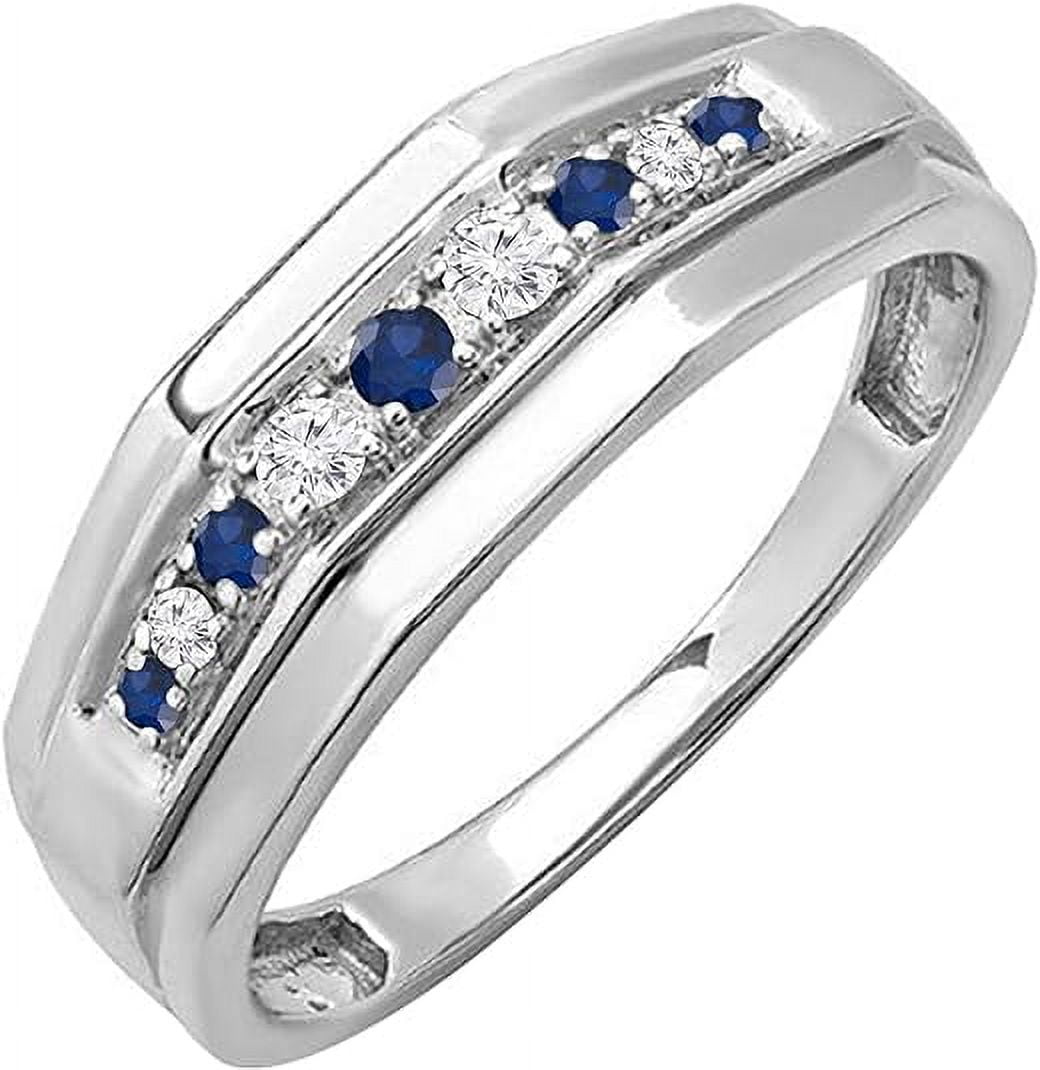 Divine_creation 2.20 Ct Round Cut Blue Sapphire Mens Wedding Engagement ...