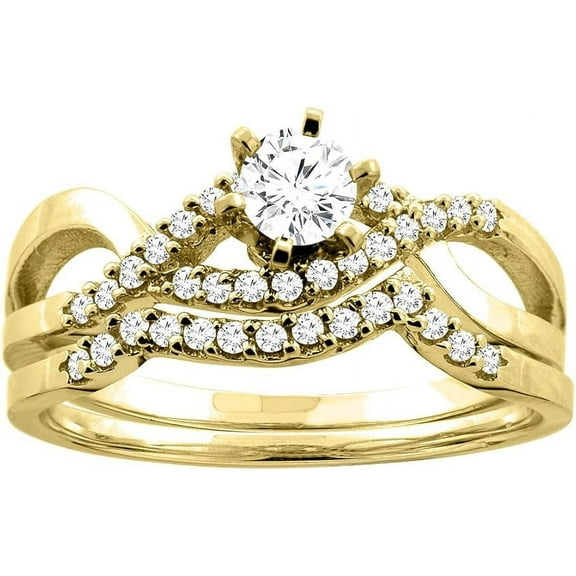 Divine_creation 2.20 Ct Round Cut Diamond Engagement Womens Wedding Bridal Ring Set 14K Yellow Gold Plated 925 Sterling Silver -9.5