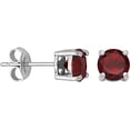 thumbnail image 1 of Divine_creation 2.25 Ct Round Cut Red Garnet Engagement Wedding Push Back Stud Earrings 14K White Gold Plated 925 Sterling Silver For Women's, 1 of 4