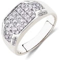 thumbnail image 1 of Divine_creation 2.35 Ct Round Cut White Diamond Wedding Engagement Thanksgiving Christmas Pinky Band Ring 14K White Gold Plated 925 Sterling Silver For Men's -10, 1 of 3
