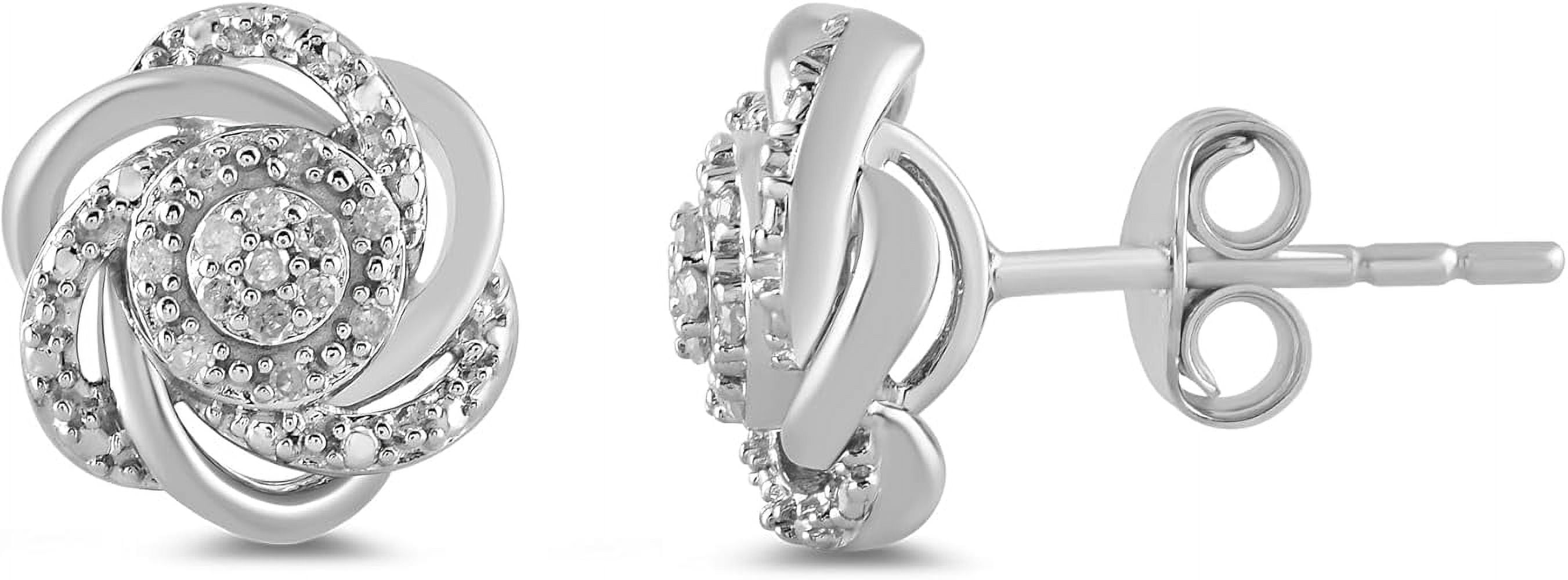 Divine_creation 925 Sterling Silver 1.50 Ct Round Cut Diamond Push Back Stud Earring's 14K White Gold Plated For Women's