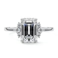 thumbnail image 1 of Divinejewel Stamped 14K White Gold Plated Anniversary Ring - Engagement Ring for Wedding Gift - Emerald Cut 1.8 Ct Moissanite Women's Wedding Ring - Forever Moissanite Ring - Moissanite Jewelry, 1 of 4