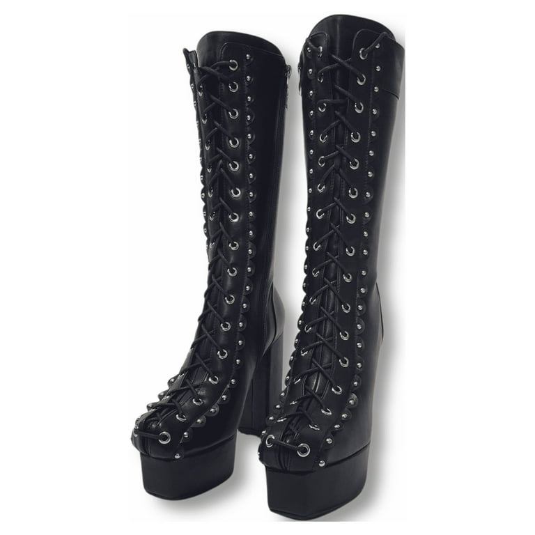 Chunky heel goth boots 2025