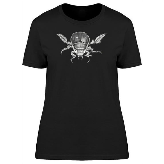Diving Beetle B&W Art T-Shirt Women -Image by Shutterstock, Female 3X-Large