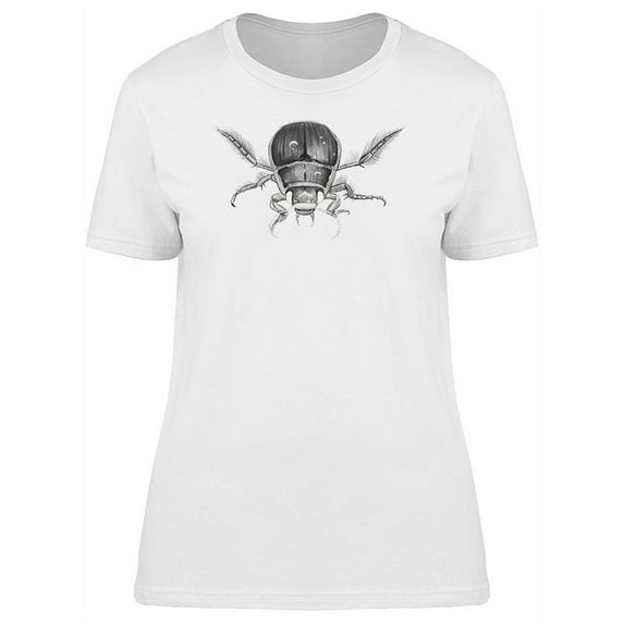 Diving Beetle B&W Art T-Shirt Women -Image by Shutterstock, Female Medium