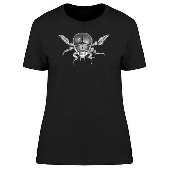 Diving Beetle B&W Art T-Shirt Women -Image by Shutterstock, Female x-Large