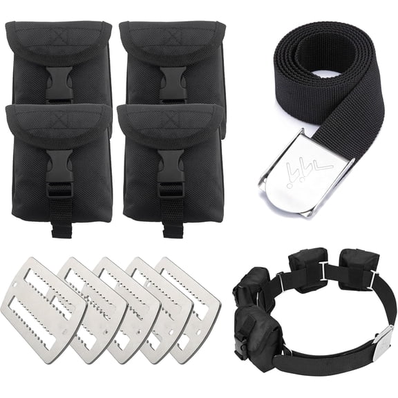 Diving Belt Kit,1 Diver Weight Belt,4 Weight Pocket,5 Weight Keepers for Scuba Diving, Freediving, Spearfishing, and other Underwater Activities