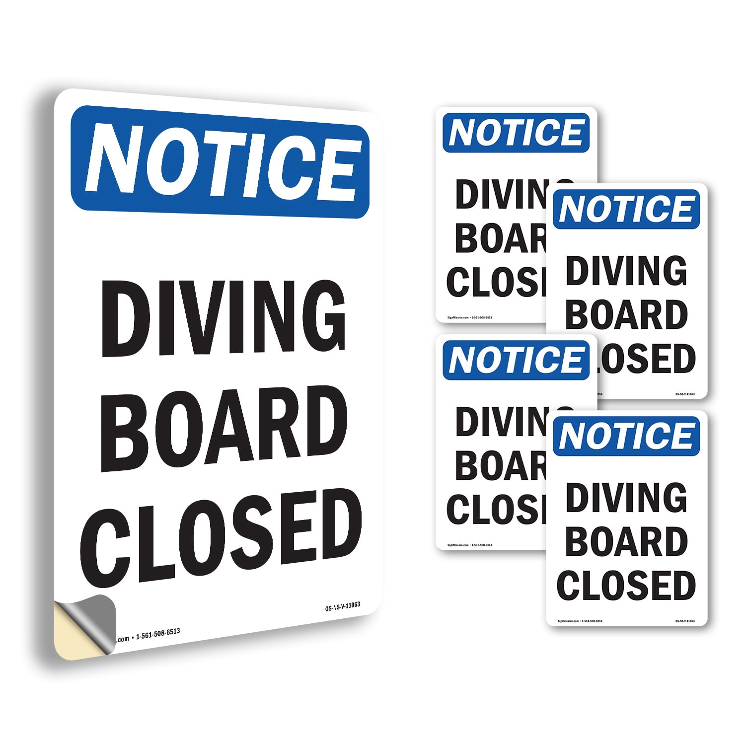 Diving Board Closed OSHA Notice Vinyl Decal Label 18 Inch x 12 Inch - 5 ...