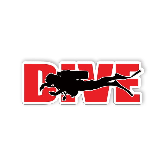Diving Dive Sticker, Scuba Gear Stickers, Ocean Diving Vinyl Decals, Adventure Sport, Waterproof, UV Resistant, for Laptop, Water Bottle, Journal, Notebook(2 inch)