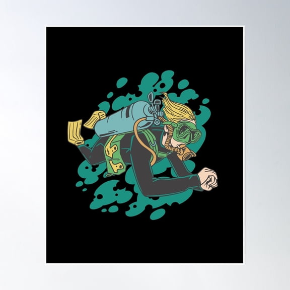 Diving, Diver Poster Wall Art, Modern Wall Decor, 16x24 UNFRAMED