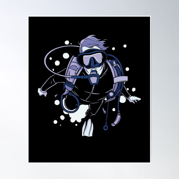 Diving, Divers Poster Wall Art, Modern Wall Decor, 24x36 UNFRAMED