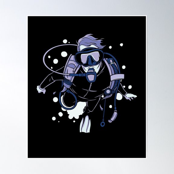 Diving, Divers Poster Wall Art, Modern Wall Decor, 8x12 UNFRAMED