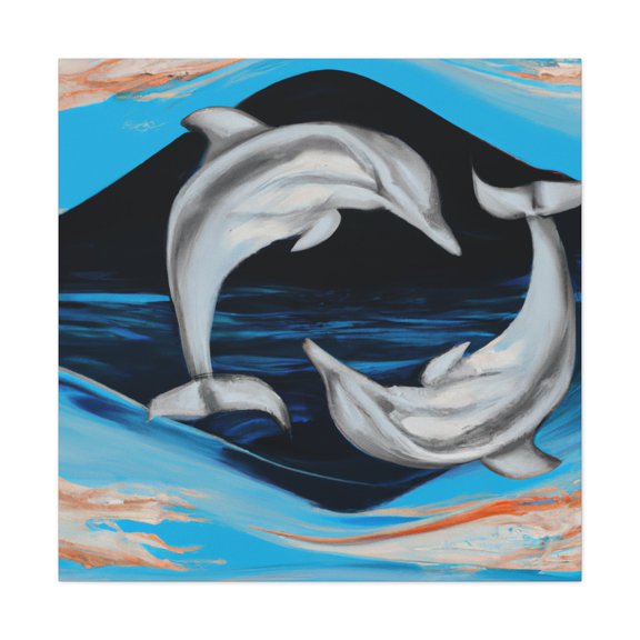 "Diving Dolphin Surreality" - Canvas