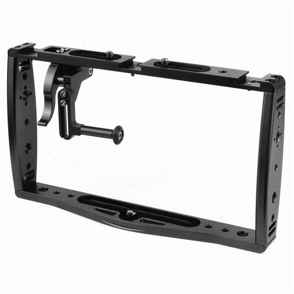 Diving Dual Handheld Grip Bracket Stabilizer Extension Phone Clamp Camera Rig Cage Underwater Case Black Bracket + Shutter