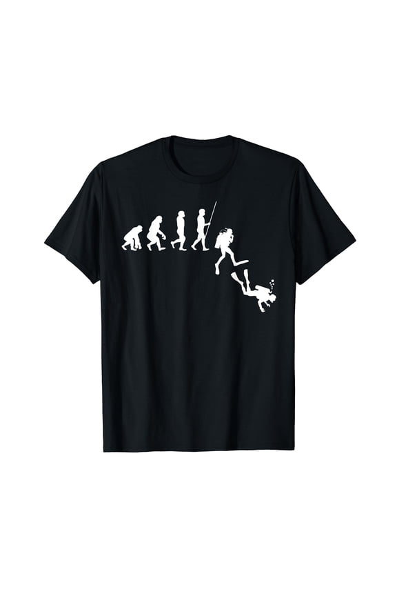 Diving Evolution | Evolution of Man Funny Scuba Dive Ocean T-Shirt Black Tee