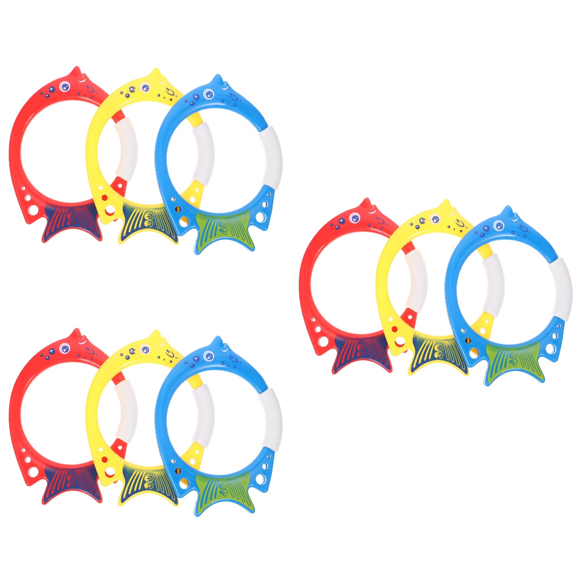 Diving Fish Ring Toy Pool Plastic Fishshaped Toys for Kids Girls Underwater Child 9 Pcs