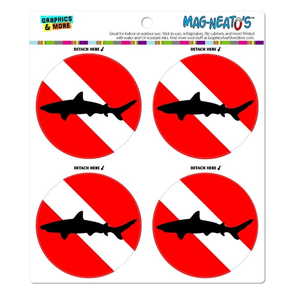 Diving Flag Scuba Diver Dive Shark MAG-NEATO'S(TM) Car/Refrigerator Magnet Set