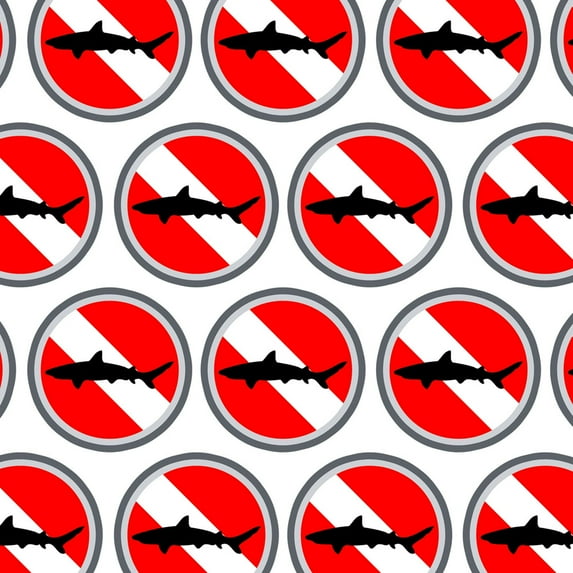 Diving Flag Scuba Diver Dive Shark Premium Gift Wrap Wrapping Paper Roll