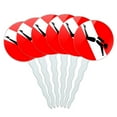 thumbnail image 1 of Diving Flag Scuba Symbol Cupcake Picks Toppers - Set of 6, 1 of 1