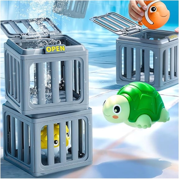Diving Game Kit with Stackable Cubes & Sea Animal Figures, Waterproof Floating Water Supplies for Pool Beach Bathtub, Summer Outdoor Group Party Accessories