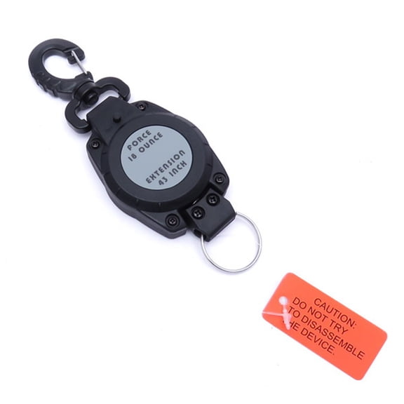 Diving Gear Retractor With Clip Anti-Lost Retractable Rope 41 Inch For Scuba Diving Snorkeling -Freediving Spearfishing Swimming Equipment ABS 316 Stainless Steel Black