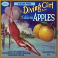 thumbnail image 1 of Art.com Diving Girl Brand Apple Label, Watsonville, California Art Print by Lantern Press, 24" x 24", 1 of 4