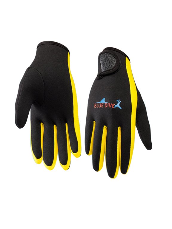 Diving Gloves, 1.5 mm Neoprene Water Gloves with Adjustable Hook and Loop Wrist Closure, Lightweight Warm Gloves for Diving, Snorkeling, Rafting and Canoeing
