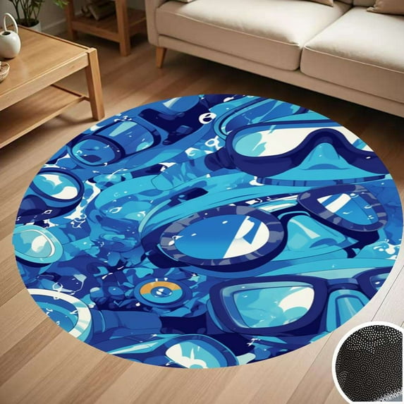 Diving Goggles Diving Enthusiast Round Carpet Living Room Bedroom Home Decoration Coffee Table Mat Lounge Rug Chair Mats