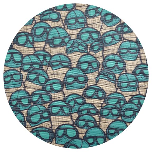 Diving Goggles Pattern 15.4in Diameter PVC Plate Mat, Heat-Resistant and Cuttable, Kitchen Decor