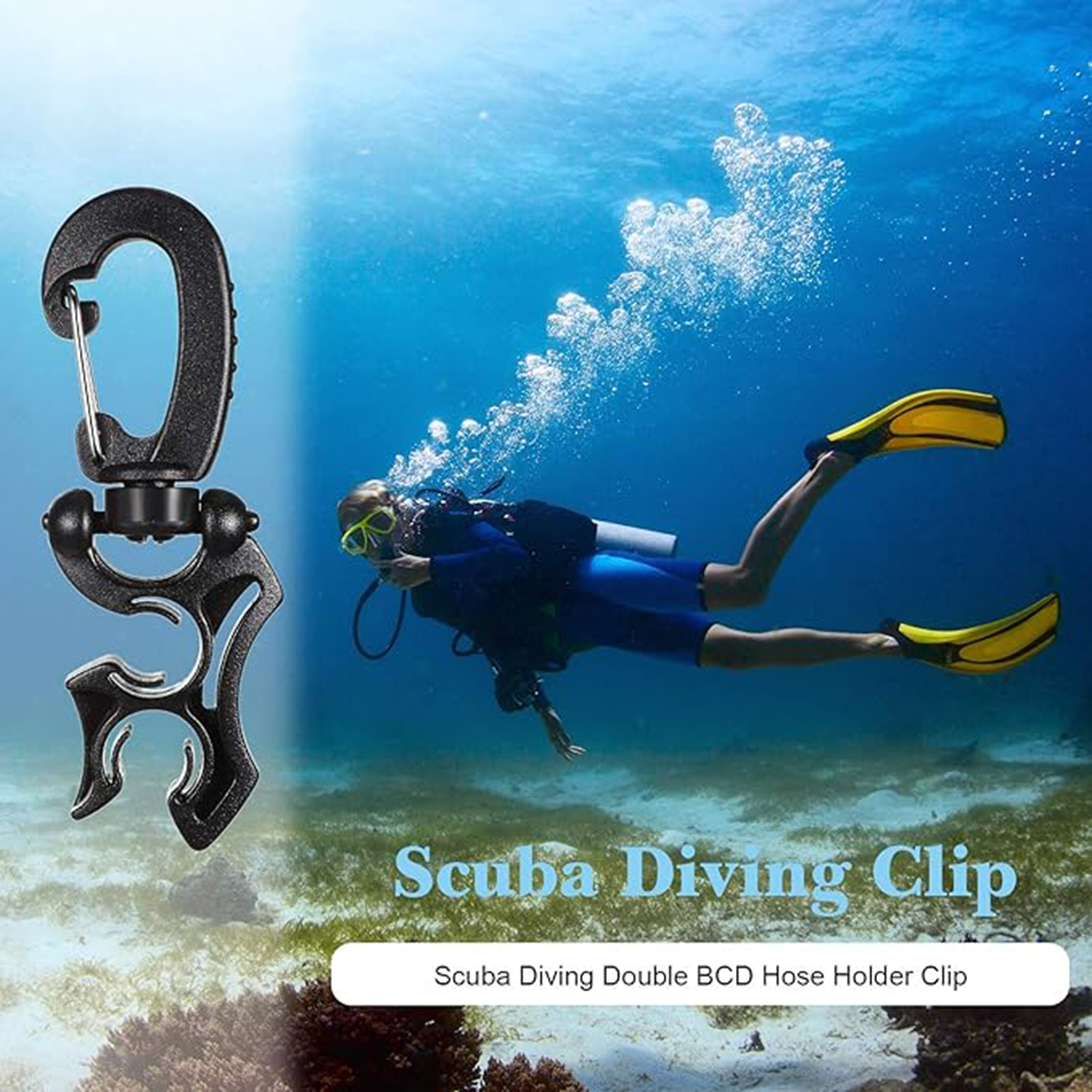 Diving Hose Holder Clip with Snap Hook Heavy Duty Diving Double BCD