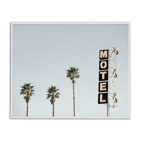Stupell Industries Diving Ladies Motel Sign White Framed Giclee Art, design by Sisi and Seb